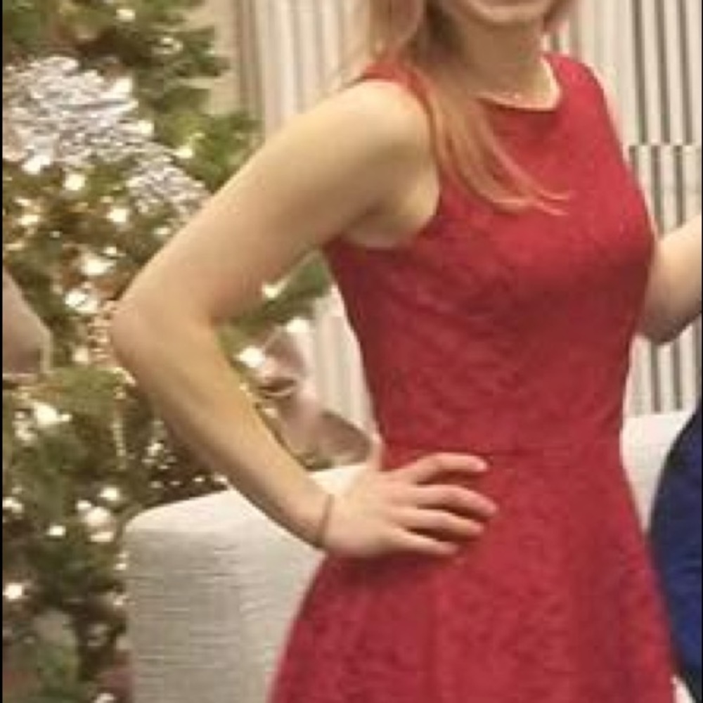 Speechless red sparkle lace holiday cocktail dress